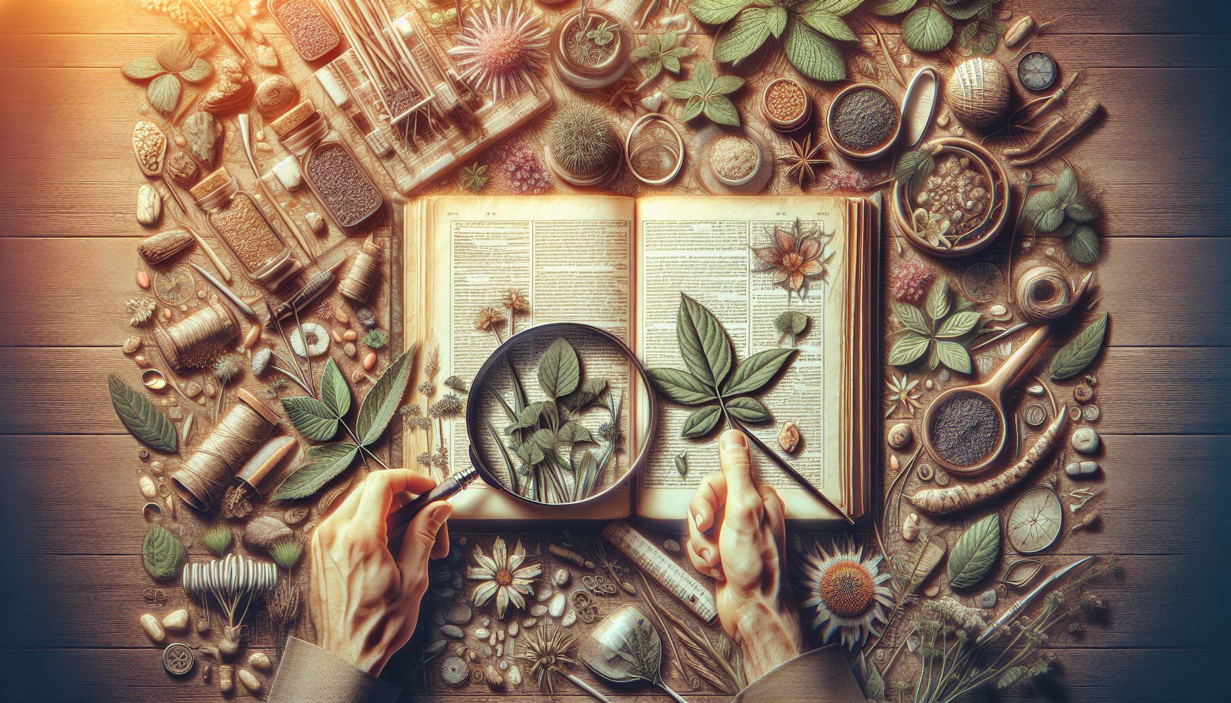 Image of various herbal plants and supplements